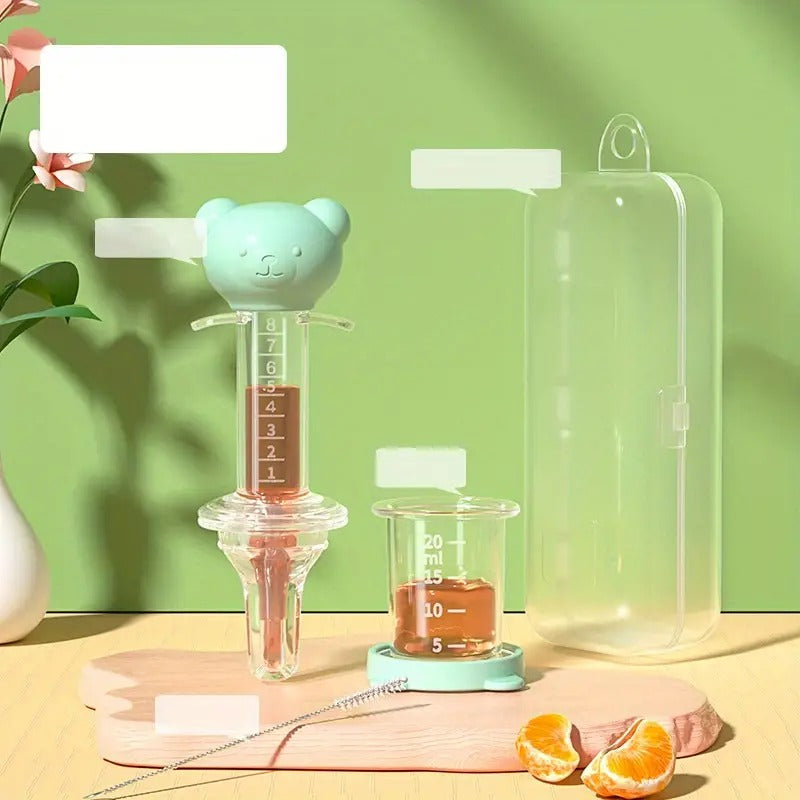 Silicone Baby Medicine Feeding Syringe and Pacifier Device